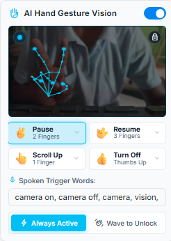 AI Hand Gesture Vision HUD